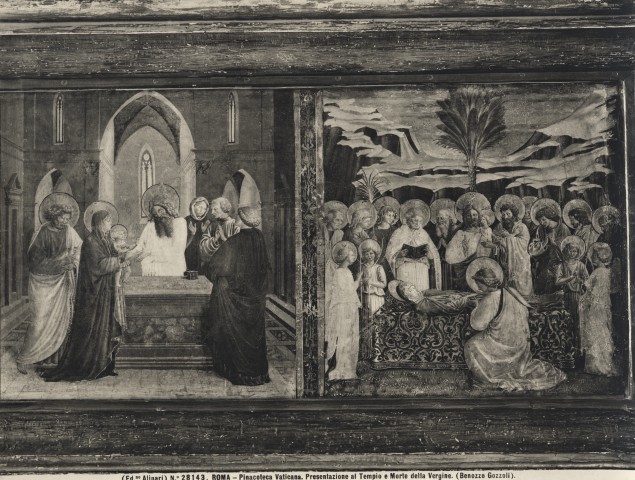 Alinari, Fratelli — Roma - Pinacoteca Vaticana. Presentazione al Tempio e morte della Vergine (Benozzo Gozzoli) — particolare